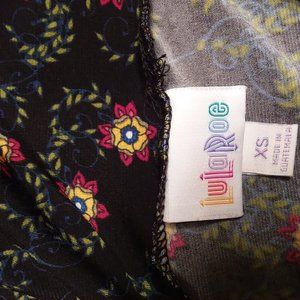 Lularoe black print maxi skirt, size XS